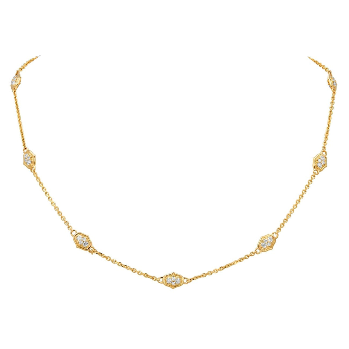 Gumuchian Jewelry - 18K Yellow Gold & Diamond ’Secret Garden’ Station Necklace | Manfredi Jewels