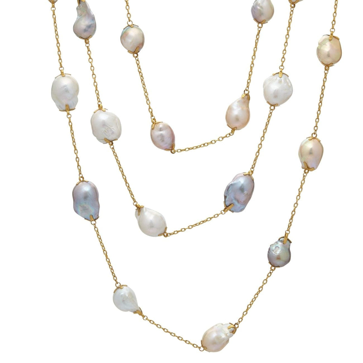 Gurhan Jewelry - Oyster hue station necklace 50’’ length | Manfredi Jewels
