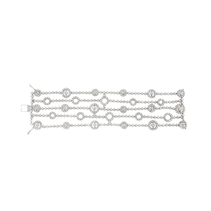 Leo Pizzo Jewelry - Wide Diamond Circles 5 Strands Bracelet | Manfredi Jewels