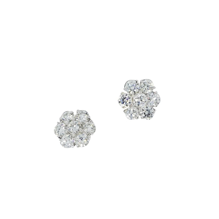 Manfredi Jewels Jewelry - 14K White Gold Diamond Cluster Earrings | Manfredi Jewels