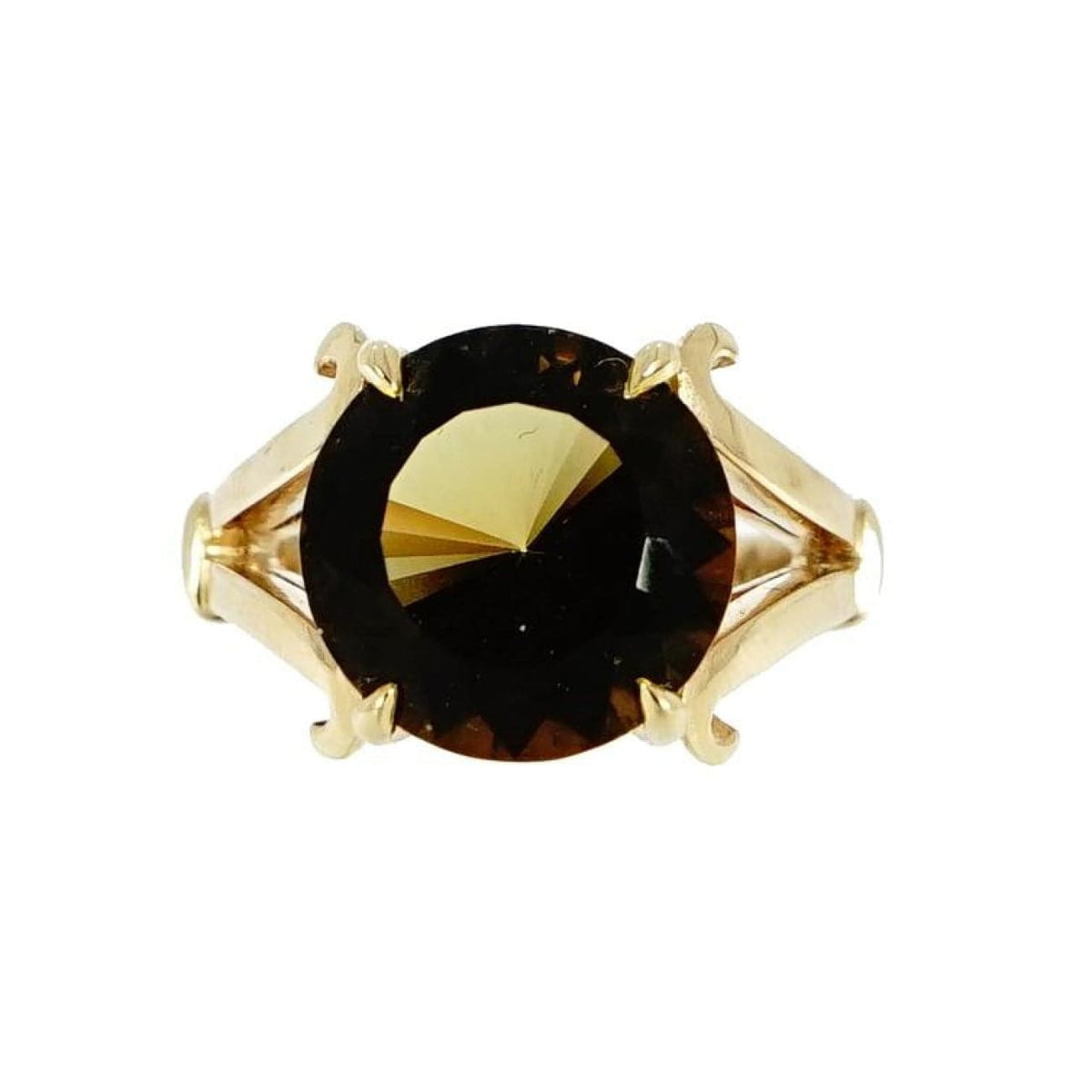 Manfredi Jewels Jewelry - 18K Rose Gold Round Citrine Ring | Manfredi Jewels