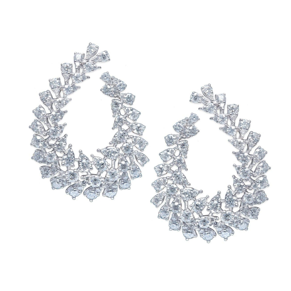 Manfredi Jewels Jewelry - 18K WG diamond swirl earring with 2-3 rows | Manfredi Jewels