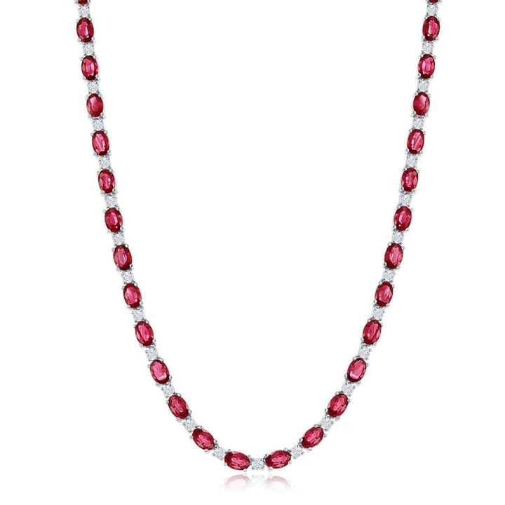 Manfredi Jewels Jewelry - 18K WHITE GOLD RUBY AND DIAMOND NECKLACE | Manfredi Jewels