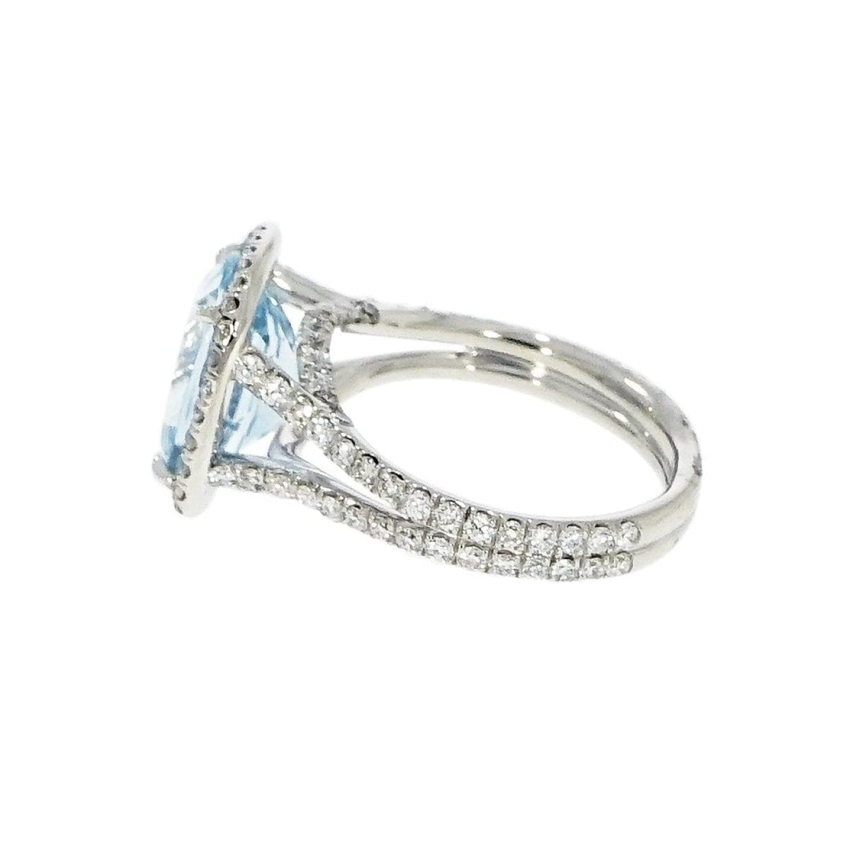 Manfredi Jewels Jewelry - Aquamarine and Diamond Platinum Cocktail Ring | Manfredi Jewels