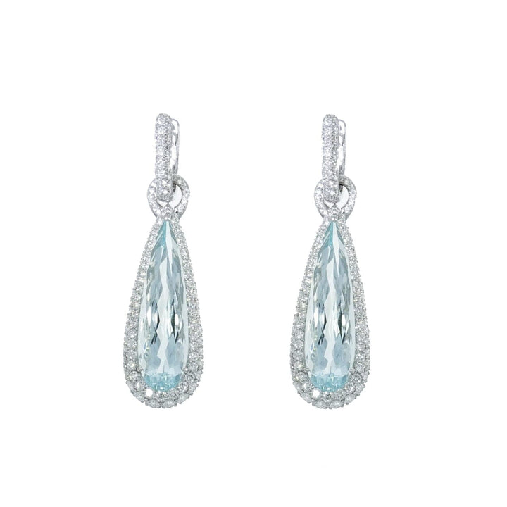 Manfredi Jewels Jewelry - Aquamarine & Diamond Drop Earrings | Manfredi Jewels