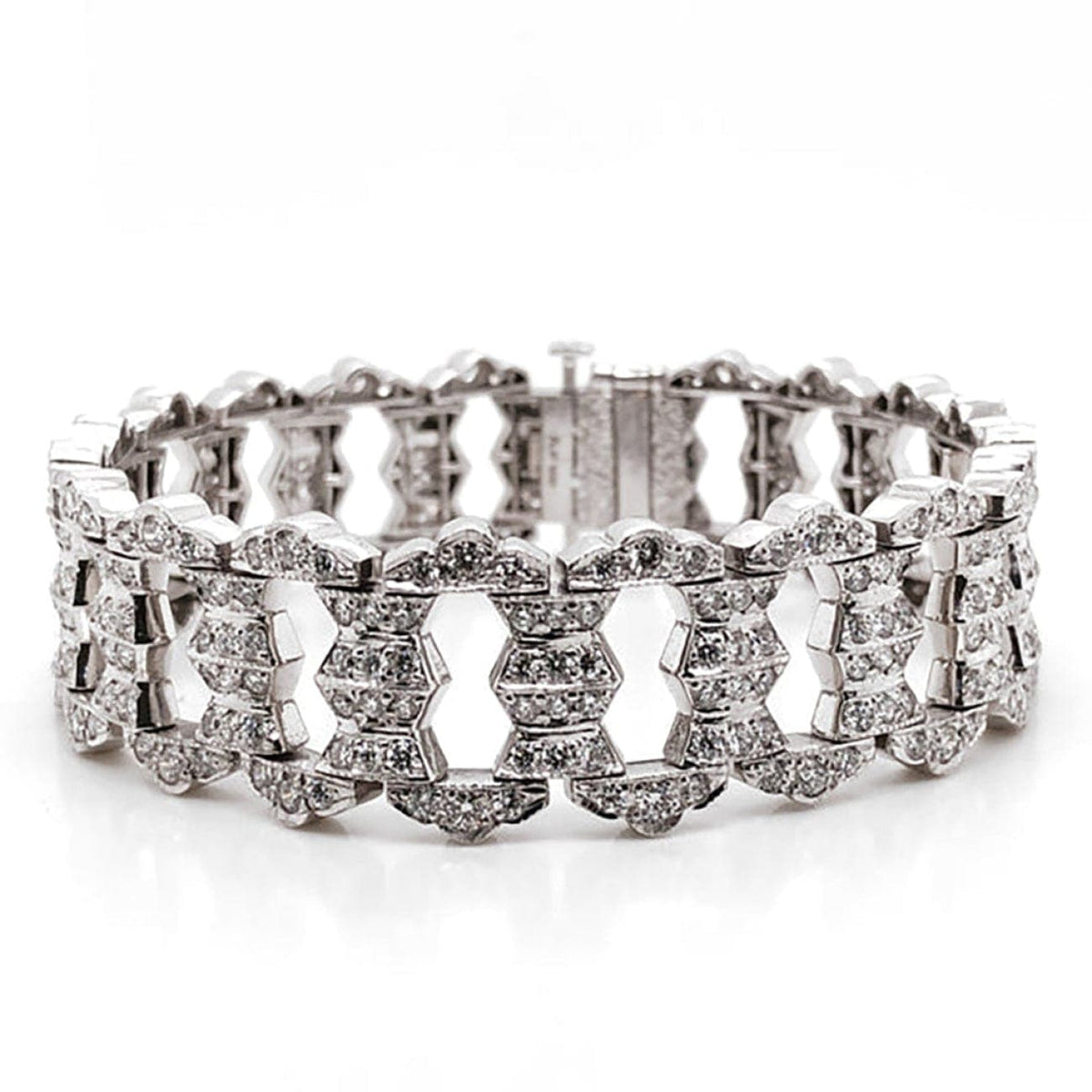 Manfredi Jewels Jewelry - ART DECO ROUND NATURAL DIAMONDS 12.38 CARAT PLATINUM BRACELET | Manfredi Jewels