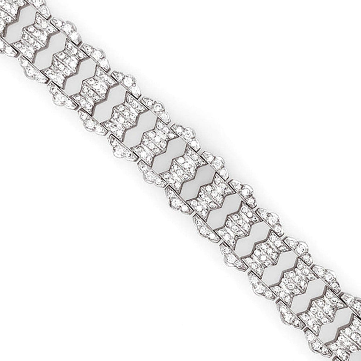 Manfredi Jewels Jewelry - ART DECO ROUND NATURAL DIAMONDS 12.38 CARAT PLATINUM BRACELET | Manfredi Jewels