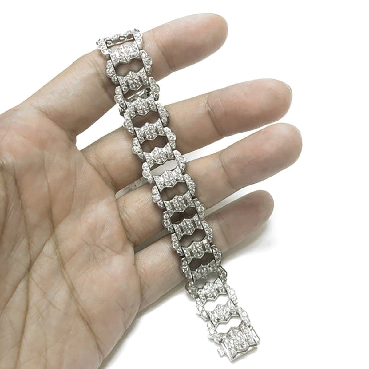 Manfredi Jewels Jewelry - ART DECO ROUND NATURAL DIAMONDS 12.38 CARAT PLATINUM BRACELET | Manfredi Jewels