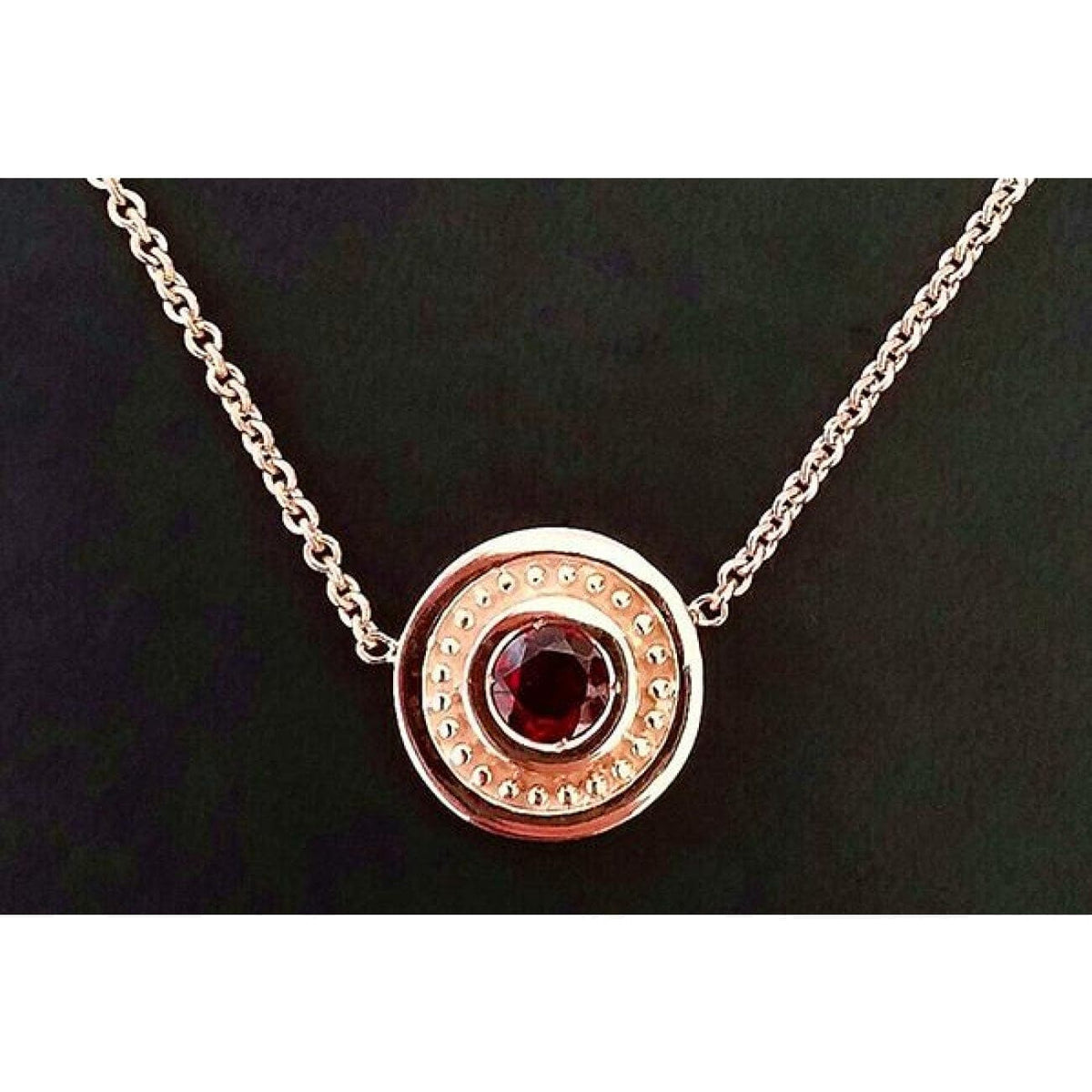 Manfredi Jewels Jewelry - Baz necklace with garnet plated in Rose Gold | Manfredi Jewels