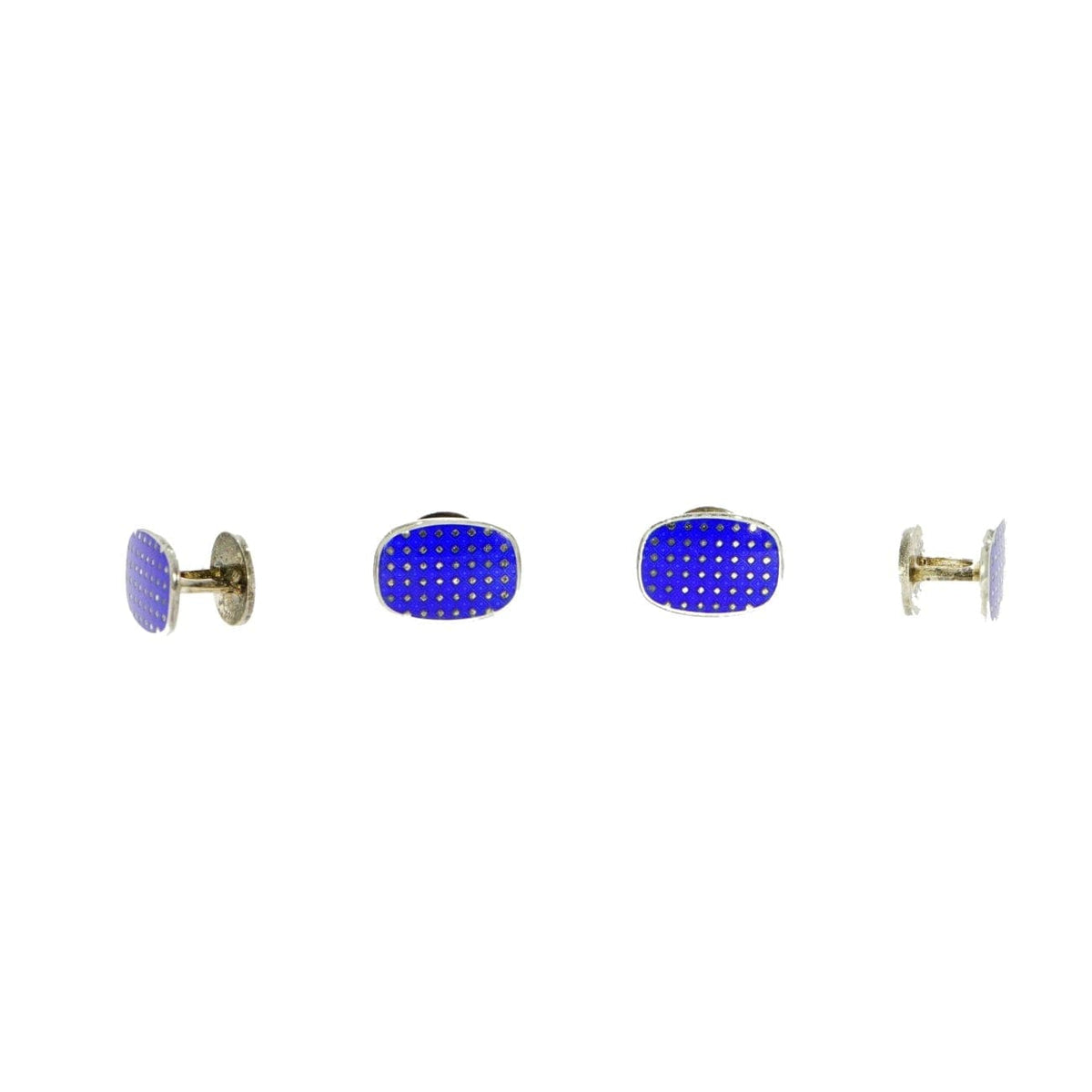 Manfredi Jewels Accessories - Blue Enamel Sterling Silver Formal Shirt Studs By Brixton & Gill | Manfredi Jewels