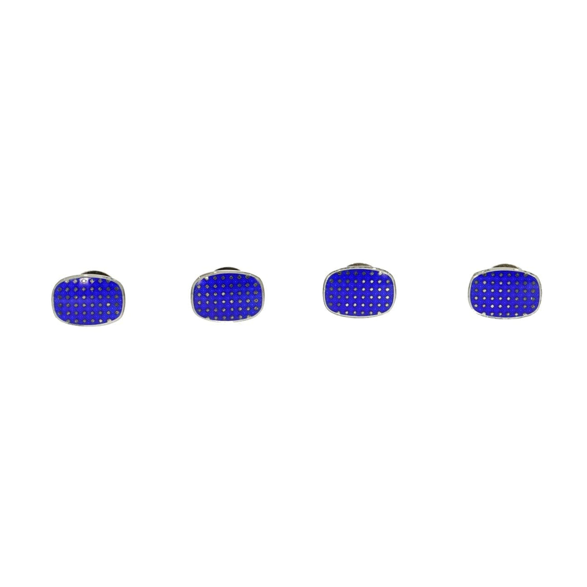 Manfredi Jewels Accessories - Blue Enamel Sterling Silver Formal Shirt Studs By Brixton & Gill | Manfredi Jewels