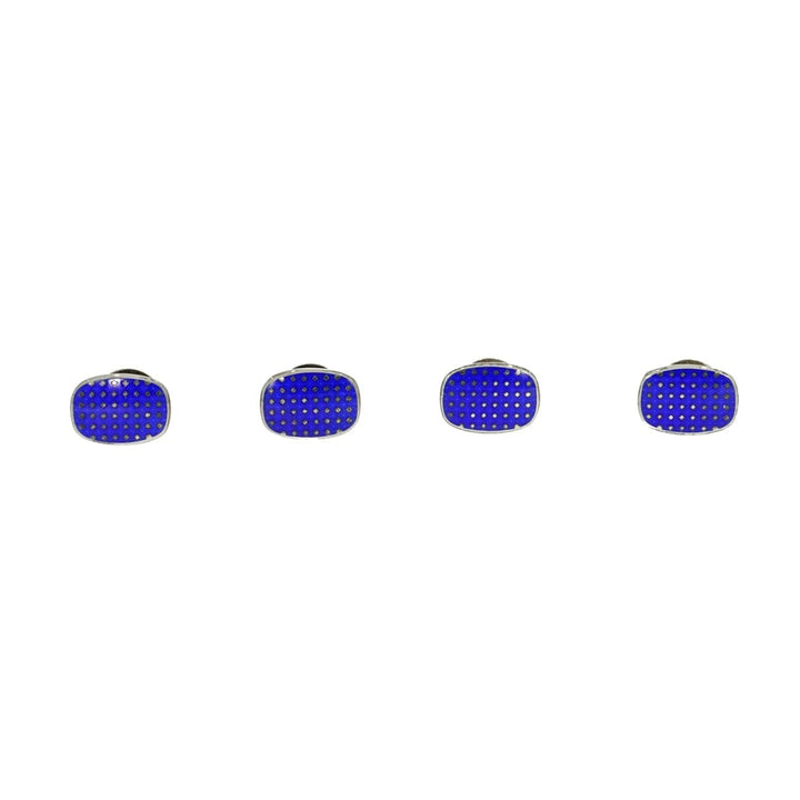 Manfredi Jewels Accessories - Blue Enamel Sterling Silver Formal Shirt Studs By Brixton & Gill | Manfredi Jewels