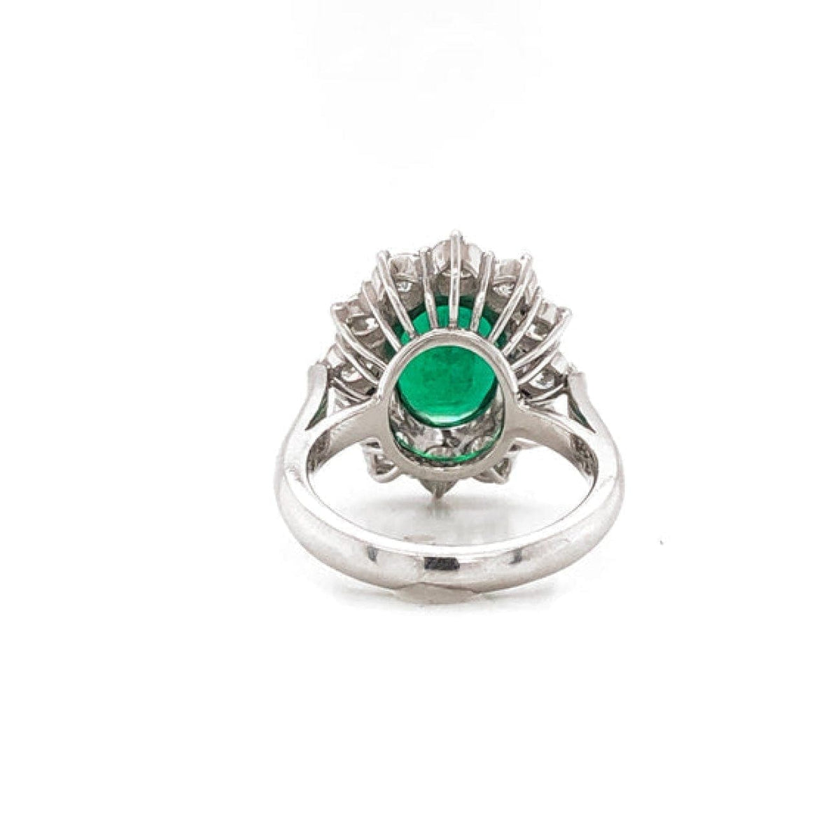 Manfredi Jewels Jewelry - CERTIFIED ZAMBIAN OVAL CUT EMERALD 3.22 CARAT TOTAL DIAMOND PLATINUM RING | Manfredi Jewels