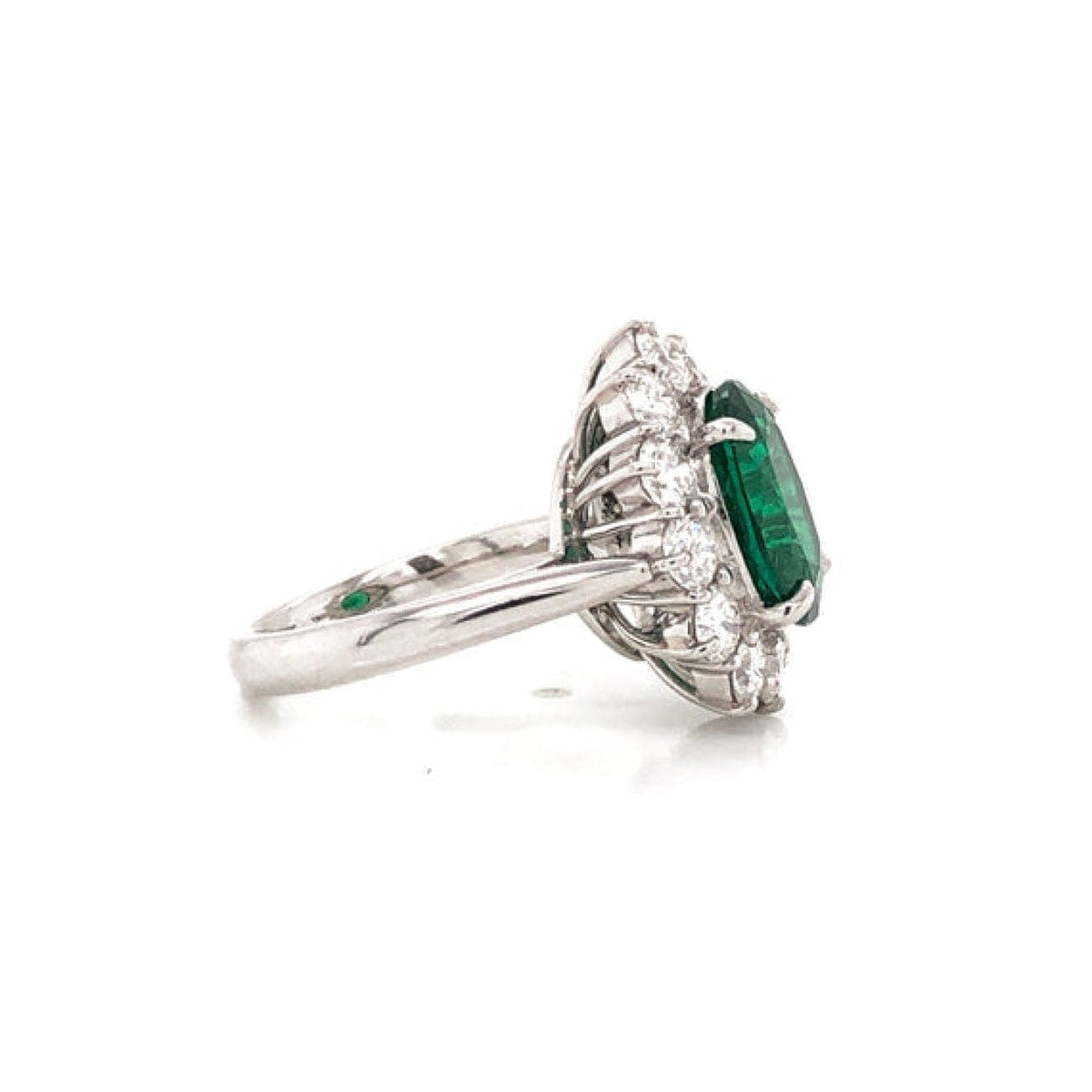 Manfredi Jewels Jewelry - CERTIFIED ZAMBIAN OVAL CUT EMERALD 3.22 CARAT TOTAL DIAMOND PLATINUM RING | Manfredi Jewels
