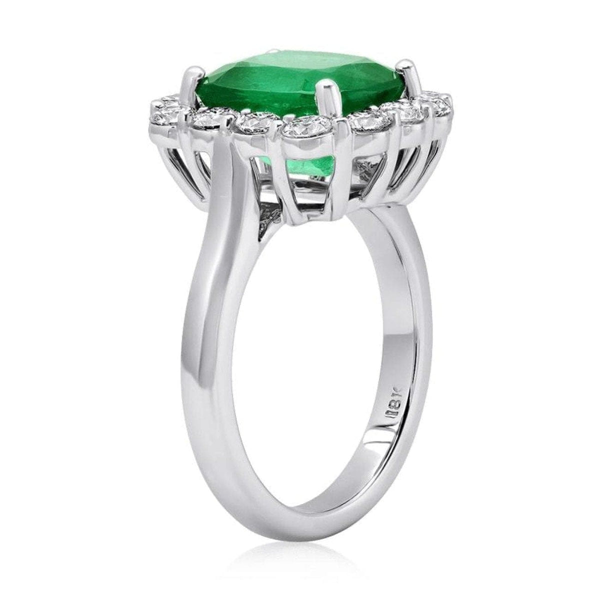Manfredi Jewels Jewelry - Cushion Cut Emerald & Round Diamonds Ring | Manfredi Jewels