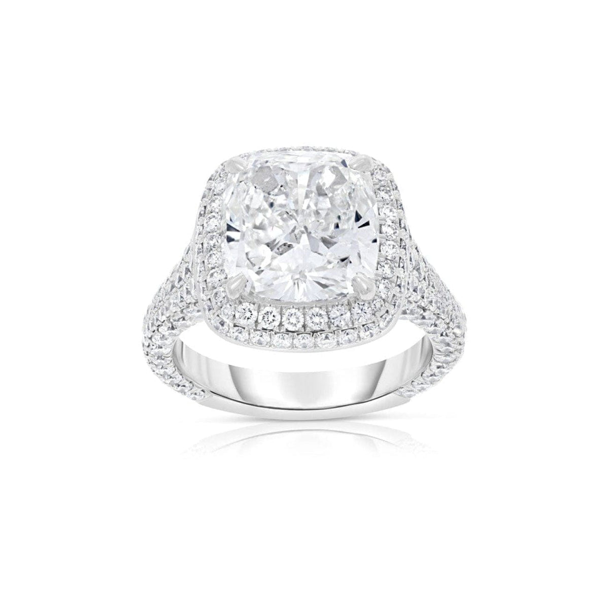 Manfredi Jewels Engagement - GIA 4.64 carat Cushion shaped Diamond Platinum Engagement Ring | Manfredi Jewels