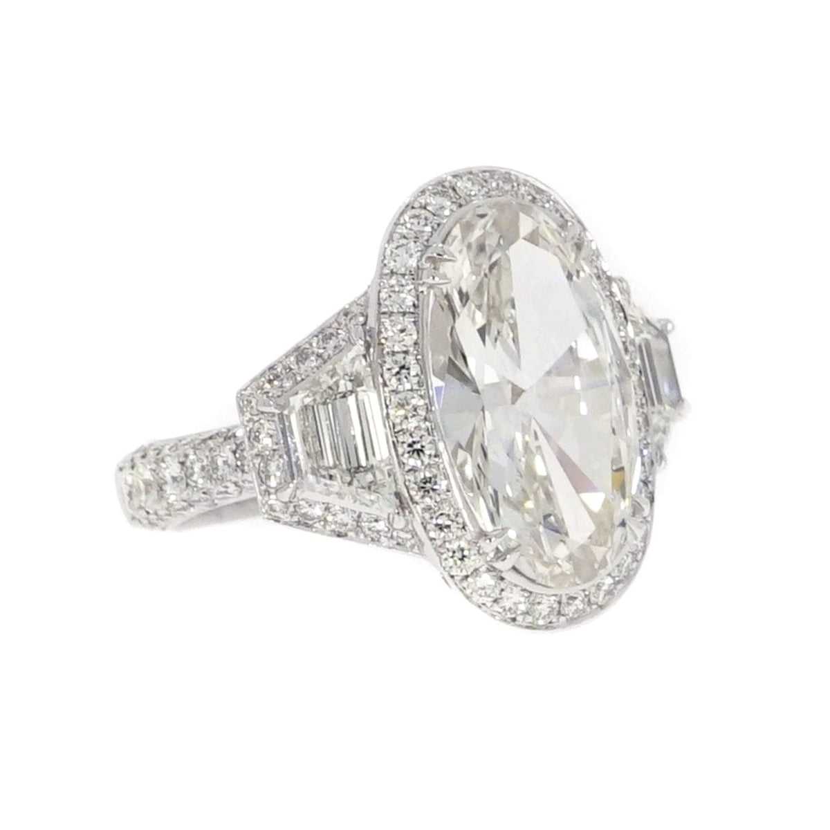 Manfredi Jewels Engagement - GIA Certified 4.34 ct. Oval Diamond Platinum Engagement Ring | Manfredi Jewels