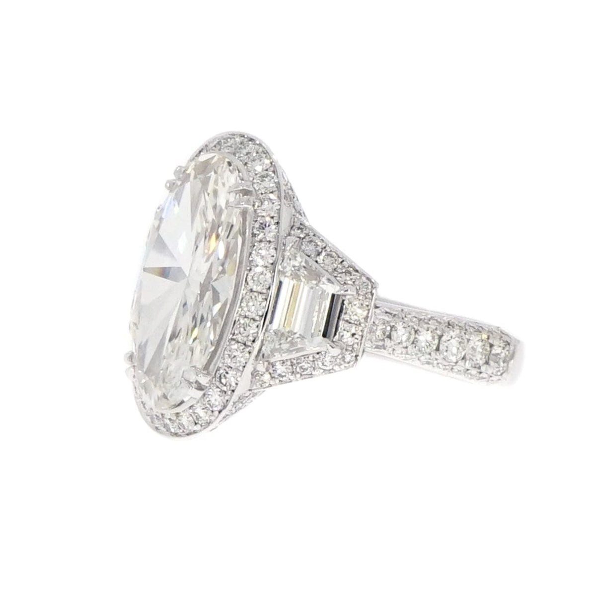 Manfredi Jewels Engagement - GIA Certified 4.34 ct. Oval Diamond Platinum Engagement Ring | Manfredi Jewels
