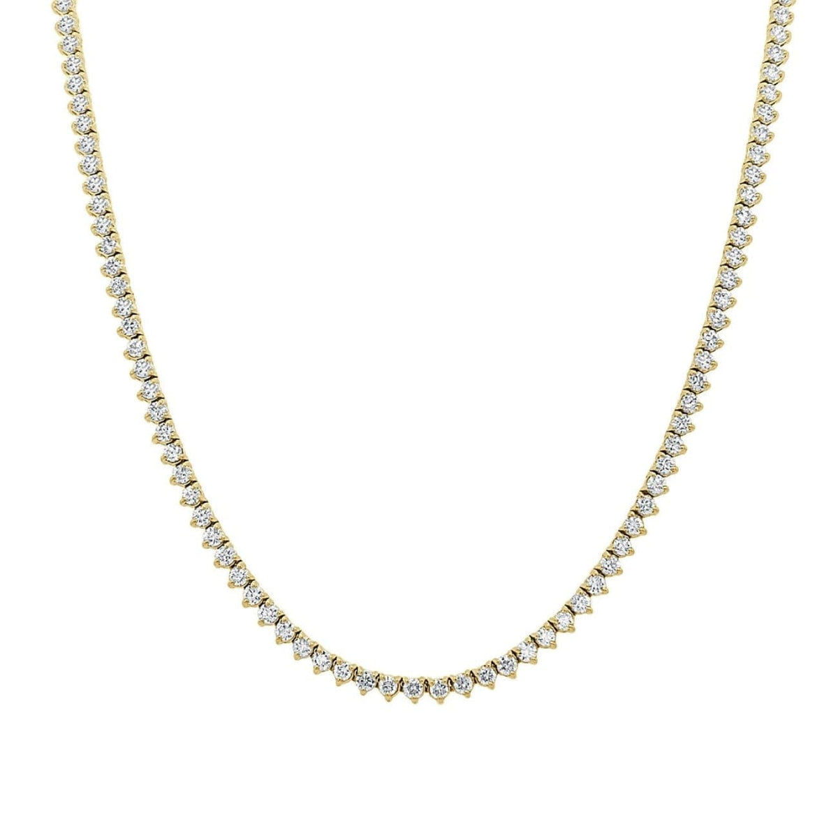 Manfredi Jewels Jewelry - Natural Diamonds Graduated Tennis Necklace in solid 14k Yellow Gold 17’’ | Manfredi Jewels
