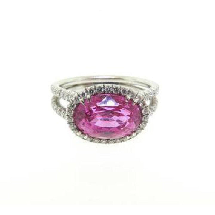 Manfredi Jewels Jewelry - Platinum Pink Sapphire and Diamond Ring | Manfredi Jewels