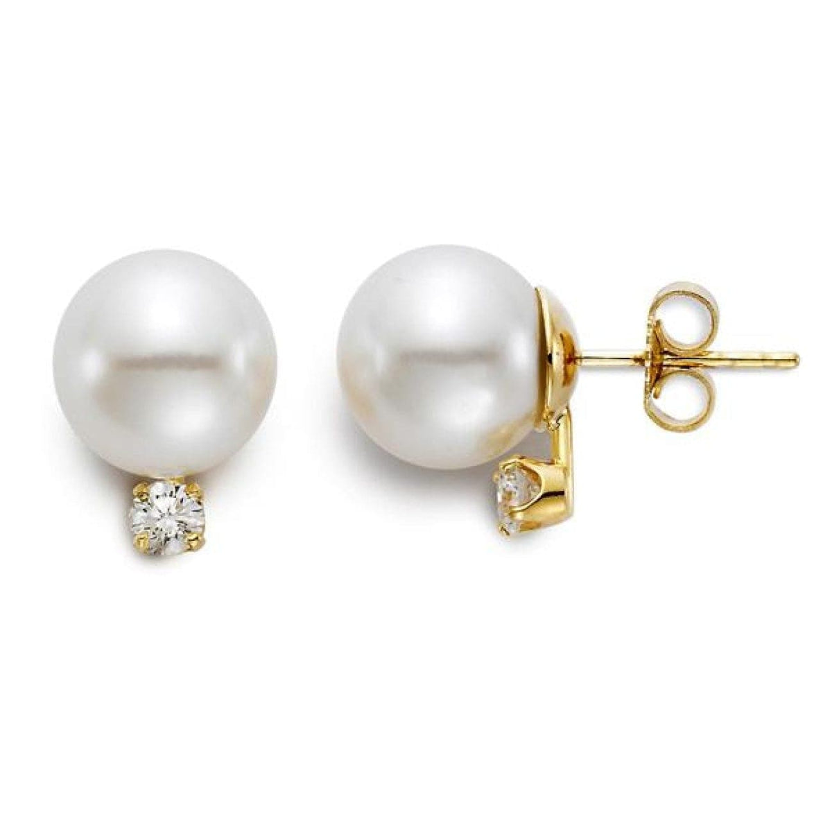 Manfredi Jewels - South Sea Cultured Pearl Diamond Stud Earring | Manfredi Jewels