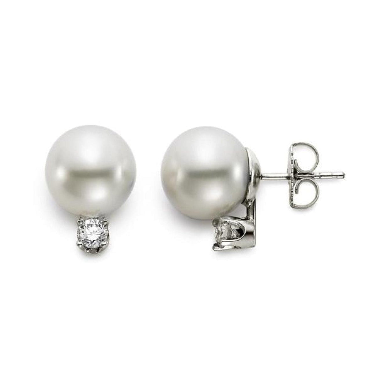 Manfredi Jewels - South Sea Cultured Pearl Diamond Stud Earring | Manfredi Jewels