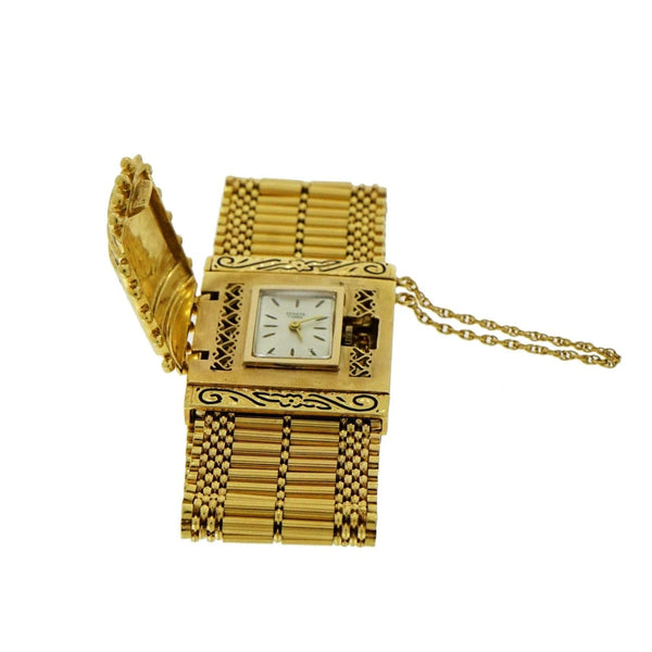 Manfredi Jewels Vintage Geneva Yellow Gold Watch Bracelet Estate