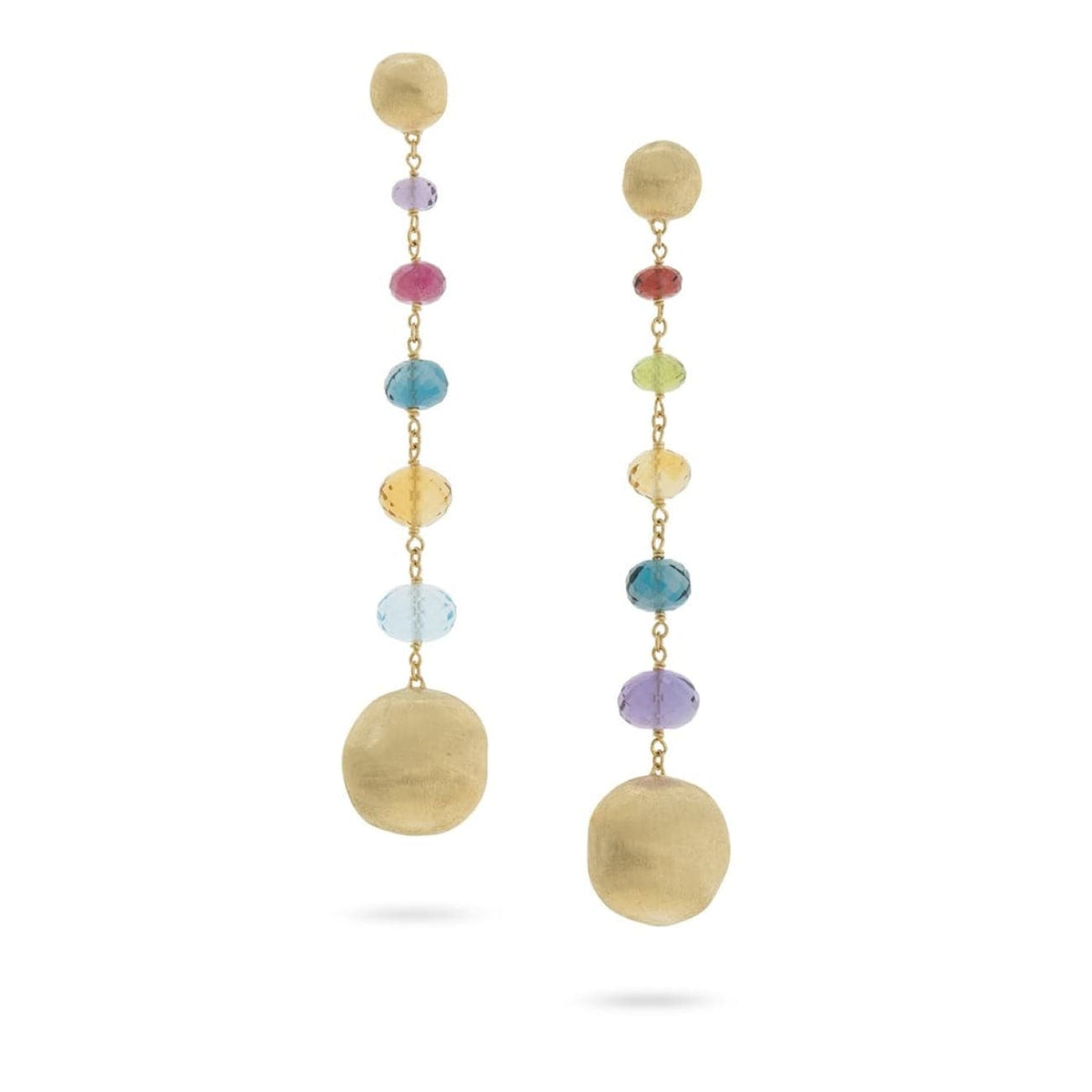 Marco Bicego Jewelry - 18K Yellow Gold and Multi-Colored Gemstone Duster Earrings | Manfredi Jewels