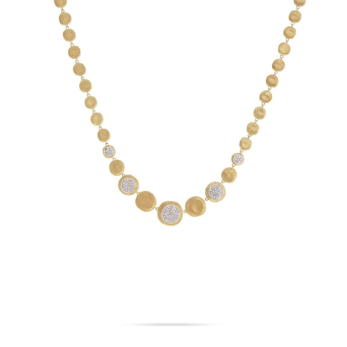 Marco Bicego Jewelry - 18K Yellow Gold Diamond Graduated Necklace | Manfredi Jewels