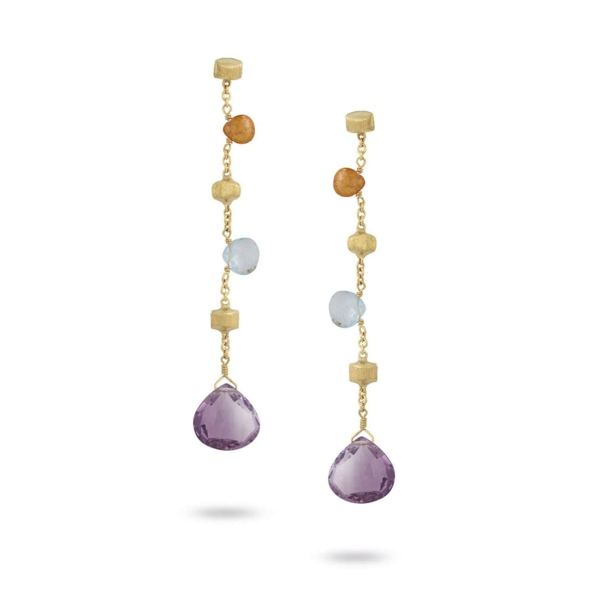 Marco Bicego Jewelry - 18K Yellow Gold & Mixed Stone 2.25’’ Drop Earrings | Manfredi Jewels