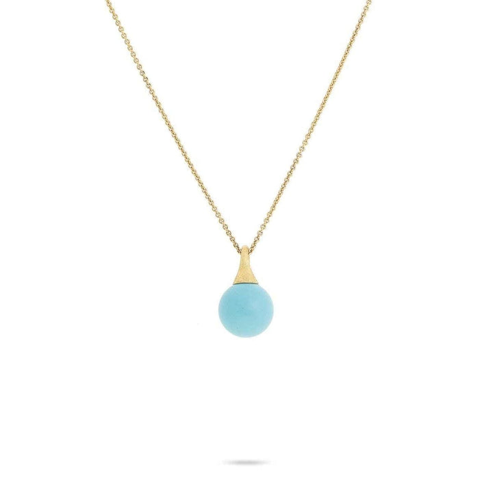 Marco Bicego Jewelry - Africa Boules 18K Yellow Gold and Turquoise Pendant | Manfredi Jewels