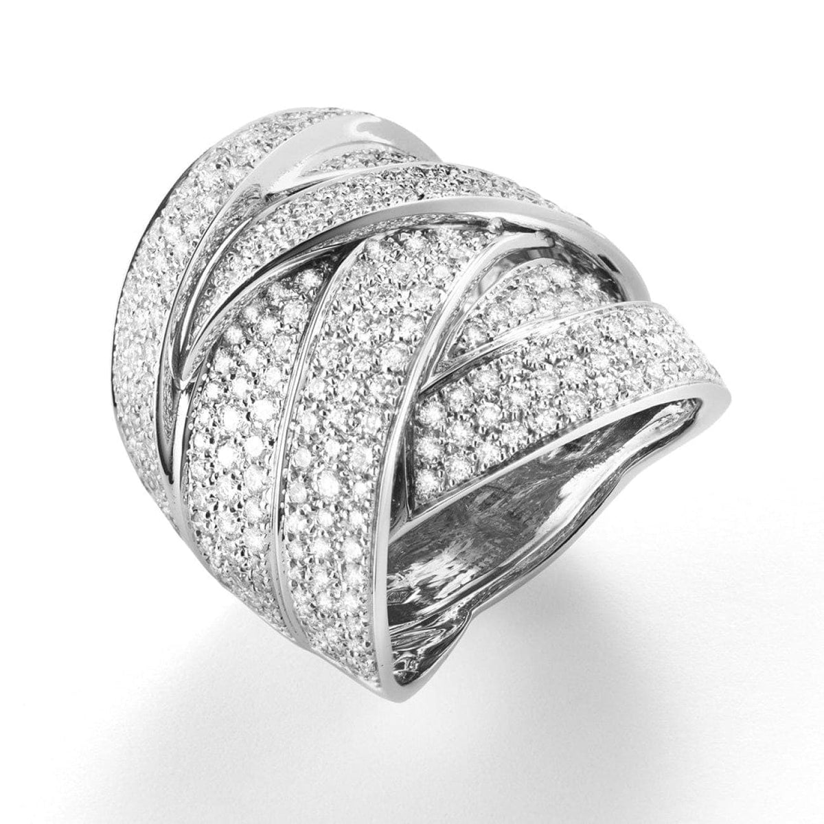 Mattioli Jewelry - Maldamore big ring in white gold and white diamonds | Manfredi Jewels