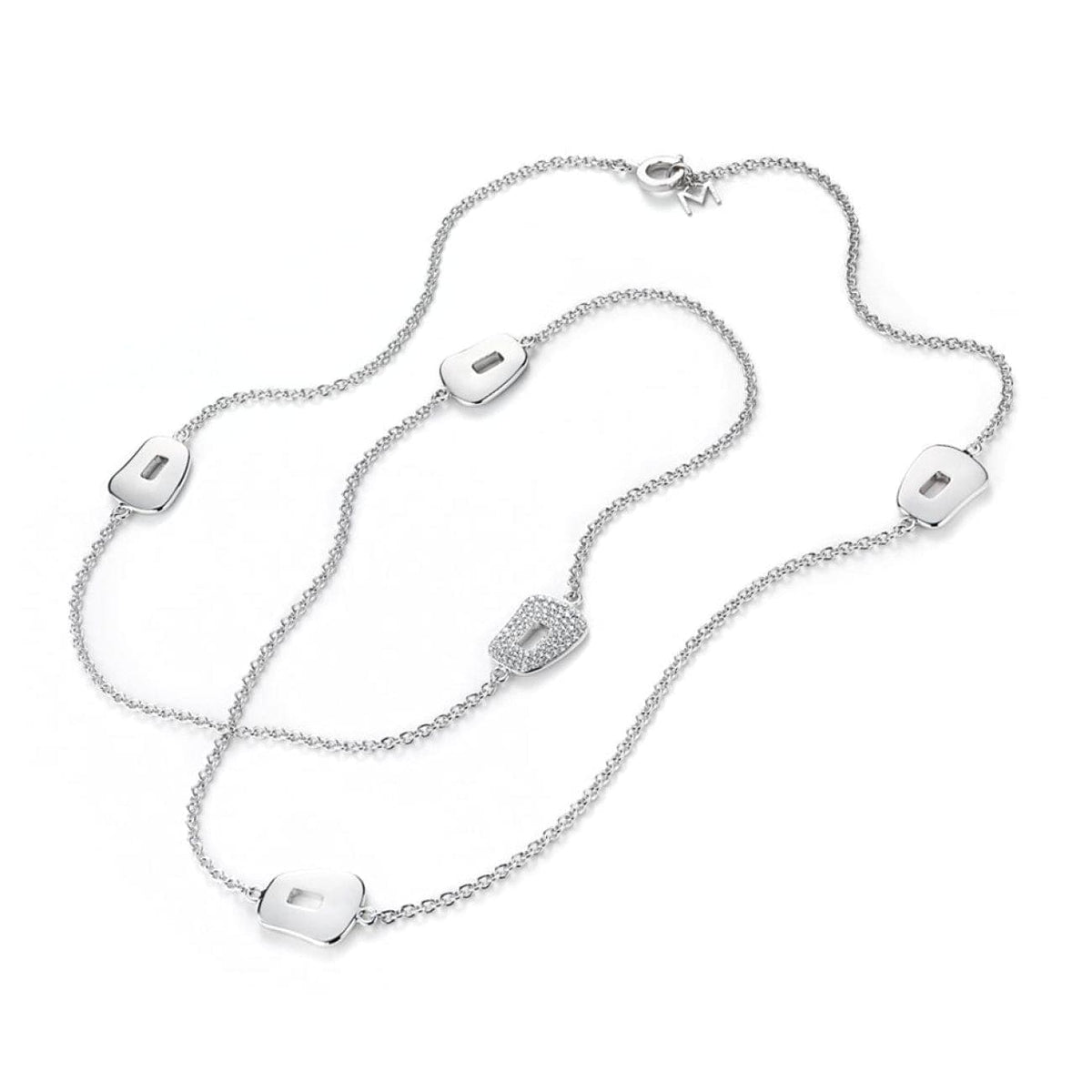 Mattioli Jewelry - Puzzle chanel necklace in white gold and white diamonds | Manfredi Jewels
