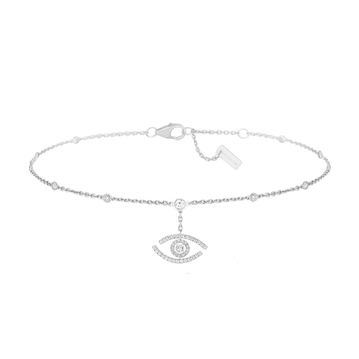 Messika Jewelry - BRACELET DIAMOND WHITE GOLD LUCKY EYE PAVÉ-SET ANKLE BRACELET | Manfredi Jewels