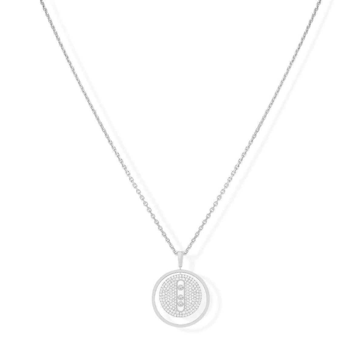Messika Jewelry - Lucky Move MM Pavé Necklace - White Gold | Manfredi Jewels