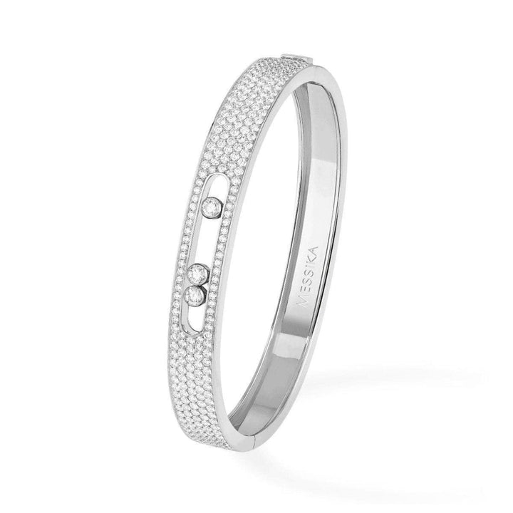 Messika Jewelry - Move Joaillerie Pavé Bangle Bracelet - White Gold | Manfredi Jewels