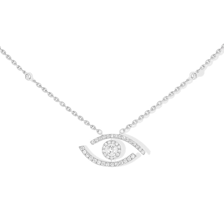 Messika Jewelry - NECKLACE DIAMOND WHITE GOLD LUCKY EYE PAVÉ | Manfredi Jewels