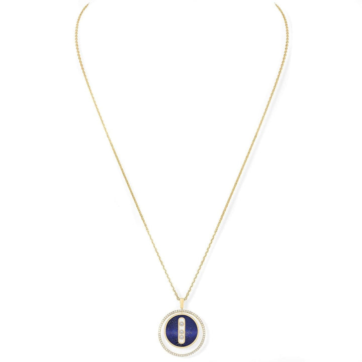 Messika Jewelry - NECKLACE DIAMOND YELLOW GOLD LAPIS LAZULI LUCKY MOVE MM | Manfredi Jewels