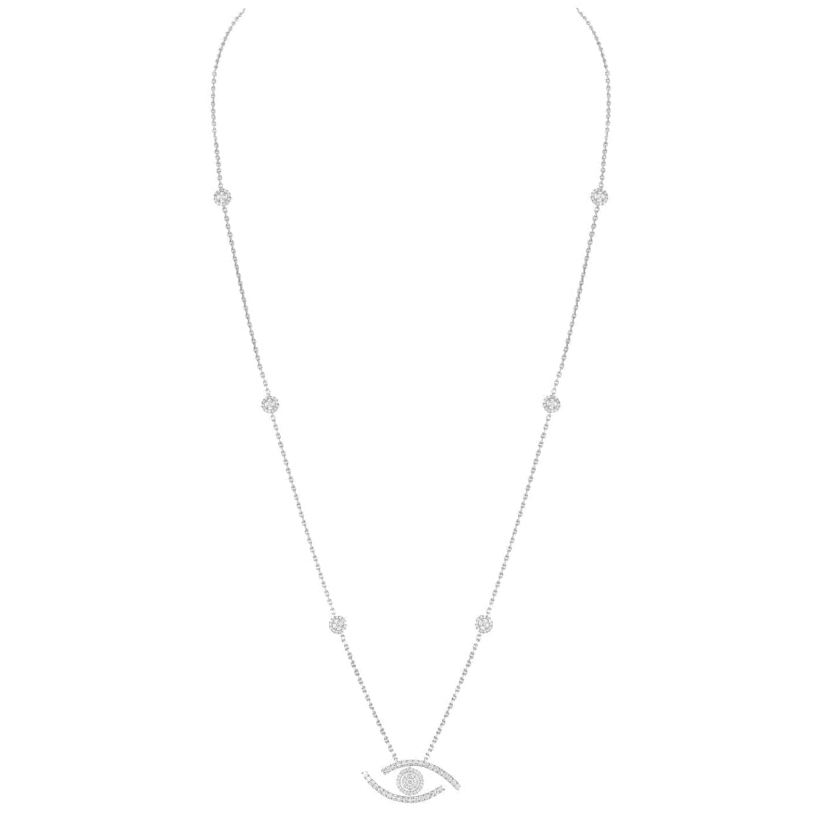 Messika Jewelry - UCKY EYE LONG PAVÉ-SET NECKLACE | Manfredi Jewels