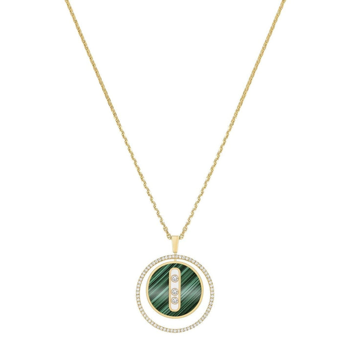 Messika Jewelry - YELLOW GOLD DIAMOND NECKLACE MALACHITE LUCKY MOVE MM | Manfredi Jewels