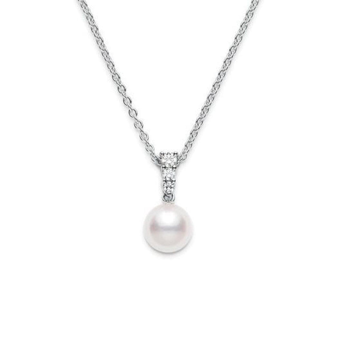Mikimoto Jewelry - MORNING DEW AKOYA CULTURED PEARL PENDANT - 18K WHITE GOLD | Manfredi Jewels