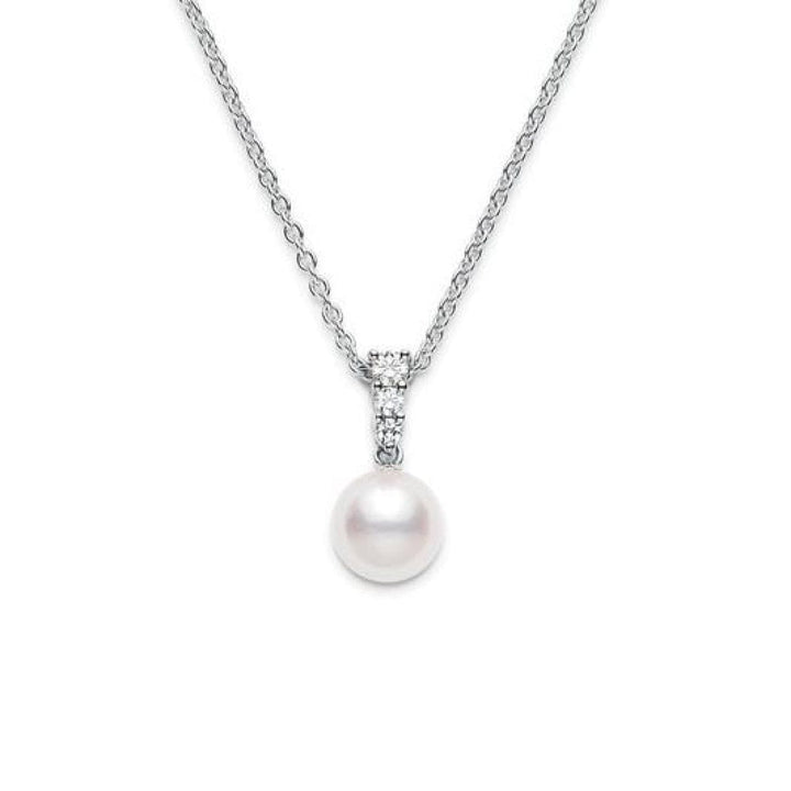 Mikimoto Jewelry - MORNING DEW AKOYA CULTURED PEARL PENDANT - 18K WHITE GOLD | Manfredi Jewels