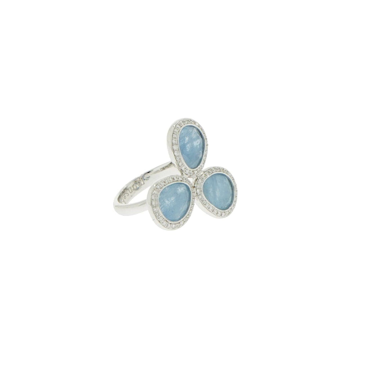 Monseo Jewelry - Aquamarine & Diamond White Gold Ring | Manfredi Jewels