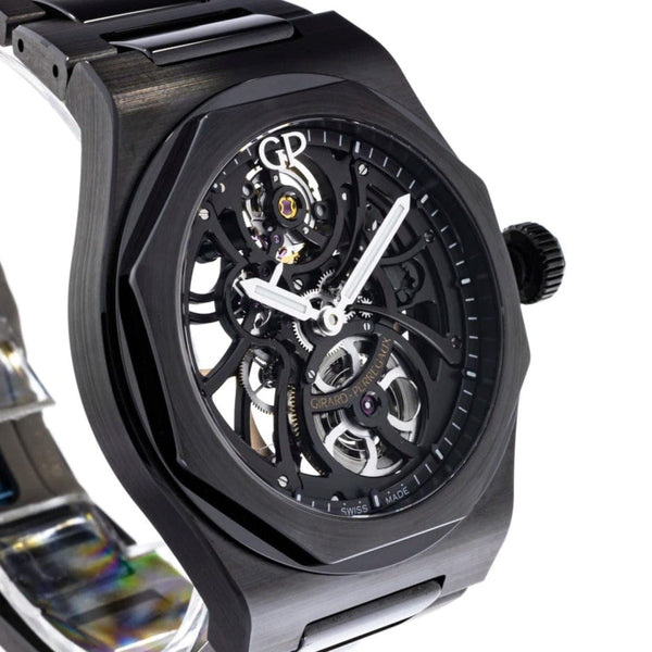 Pre owned Girard perregaux Laureato Skeleton Black Ceramic Pre