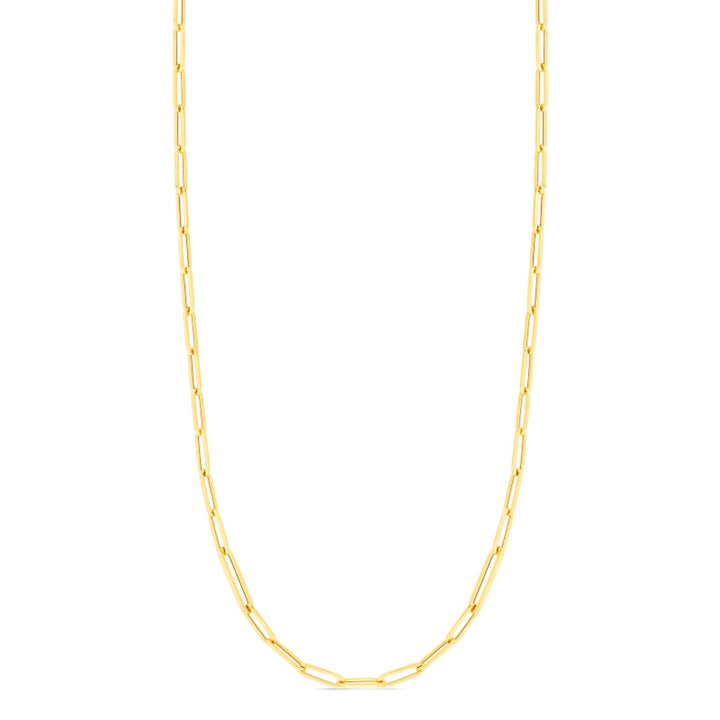 Roberto Coin Jewelry - 18K ALTERNATING SIZE PAPERCLIP LINK NECKLACE 22’’ | Manfredi Jewels