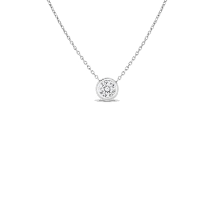 Roberto Coin Jewelry - 18K BEZEL SET DIAMOND SOLITAIRE NECKLACE | Manfredi Jewels