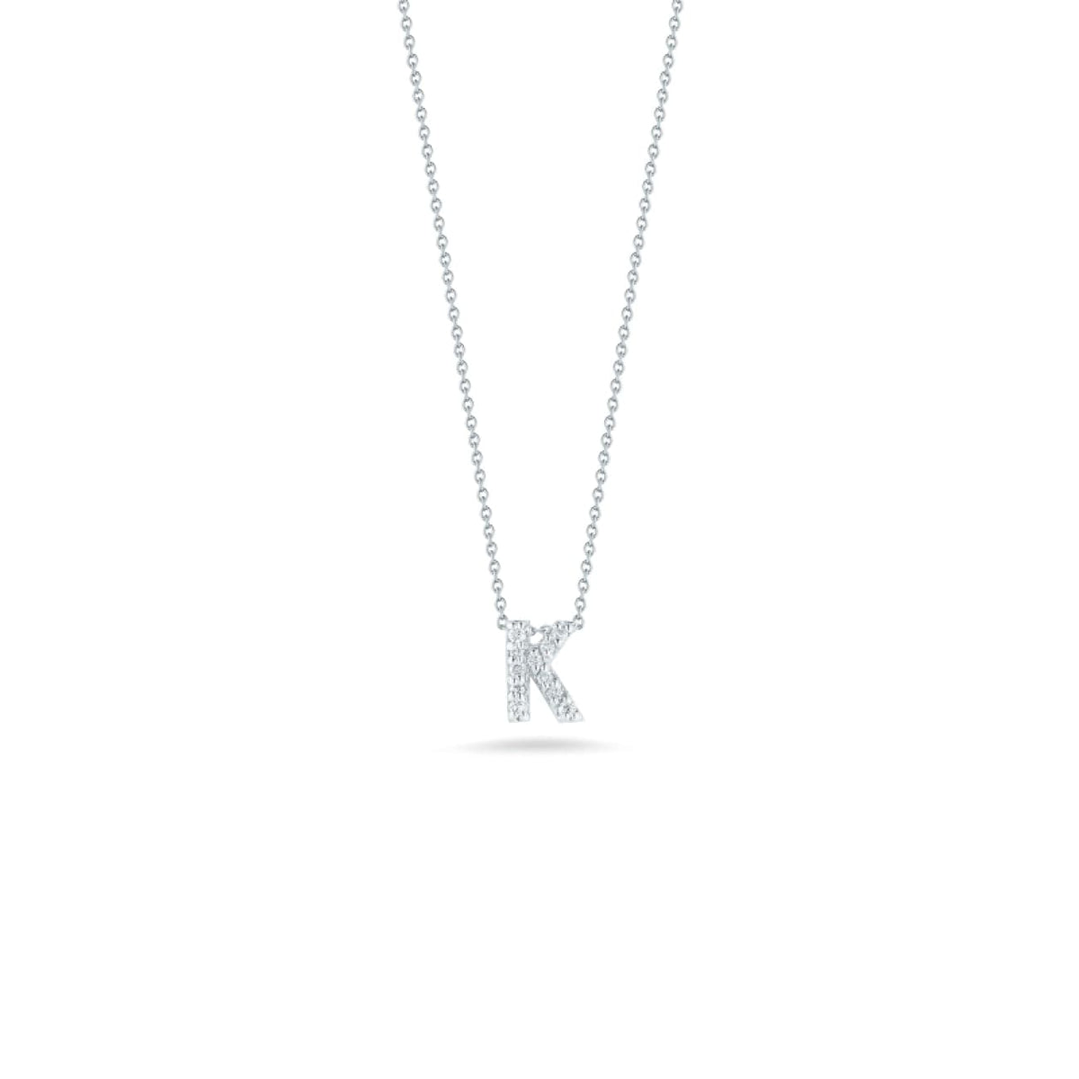 Roberto Coin Jewelry - 18Kt Gold Love Letter K Pendant With Diamonds 001634Awchxk | Manfredi Jewels