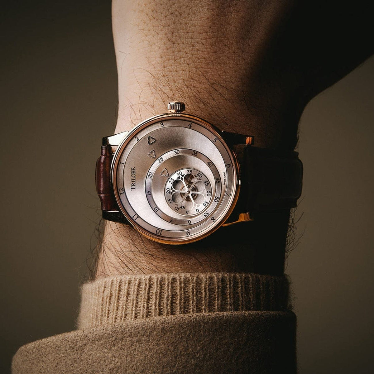 Trilobe New Watches - Les Matinaux Rose Gold Sunray Silver - LM07AS | Manfredi Jewels