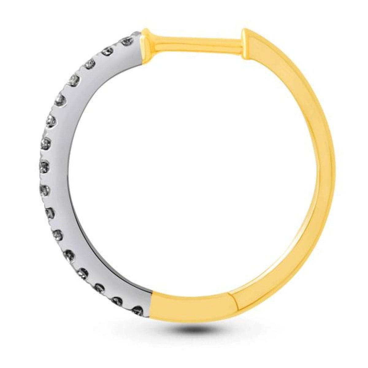 Variety Gem Jewelry - 14KT YELLOW & WHITE GOLD DIAMOND HOOP EARRINGS | Manfredi Jewels