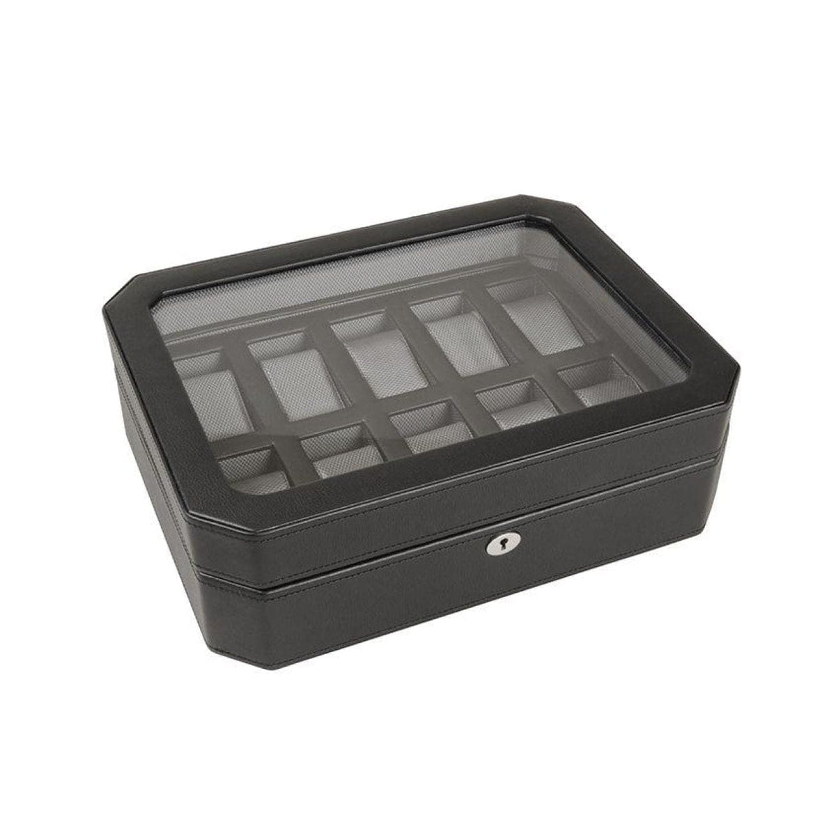 Wolf Accessories - WINDSOR 10 PIECE WATCH BOX - Black | Manfredi Jewels